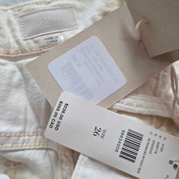 New 26 Mother x Anthropologie The Stud Finder shorts No Rainbows without Rain - Picture 6 of 11